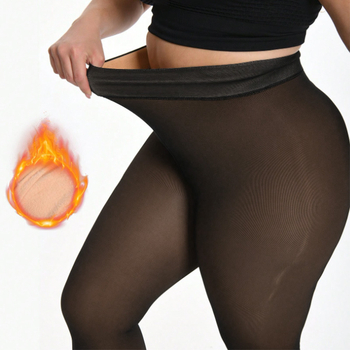 Plus izmēra neilona formējošās zeķubikses, vienkrāsains raksts, plāns audums, ar kājām