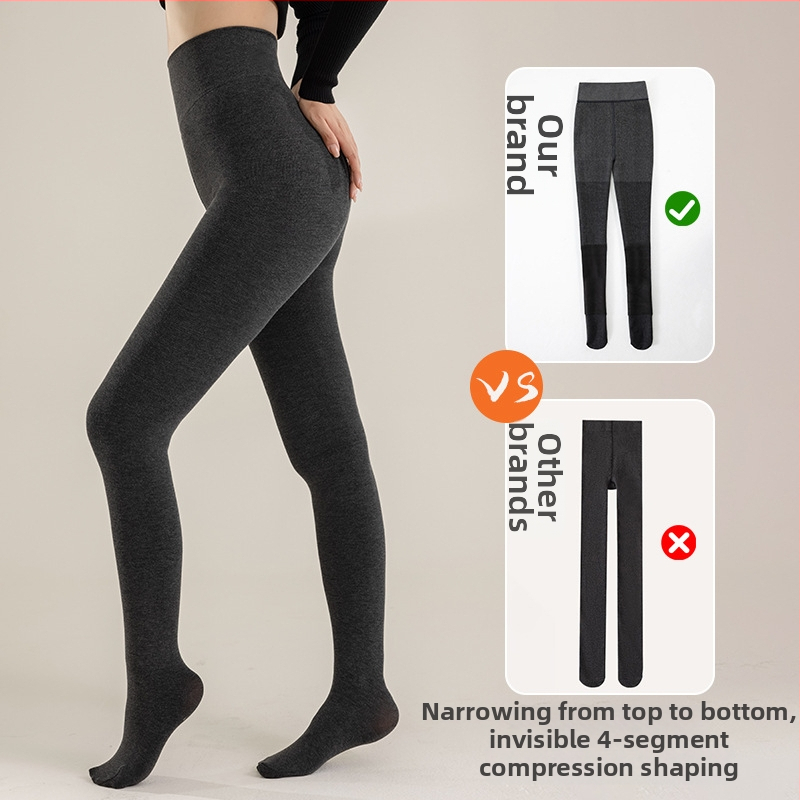 Augsta josta ar svītrainām zeķēm ar segmentētu mikrospiedienu, iekšējais fleece, silts, pelēks, japāņu stils