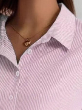 Ženska košulja s prugama, reverni ovratnik, tkanina, poliester + spandeks