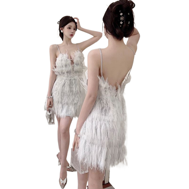 Ženska haljina bez rukava s V‑izrezom, A‑linija, kratka suknja, elastični poliester, jednobojna