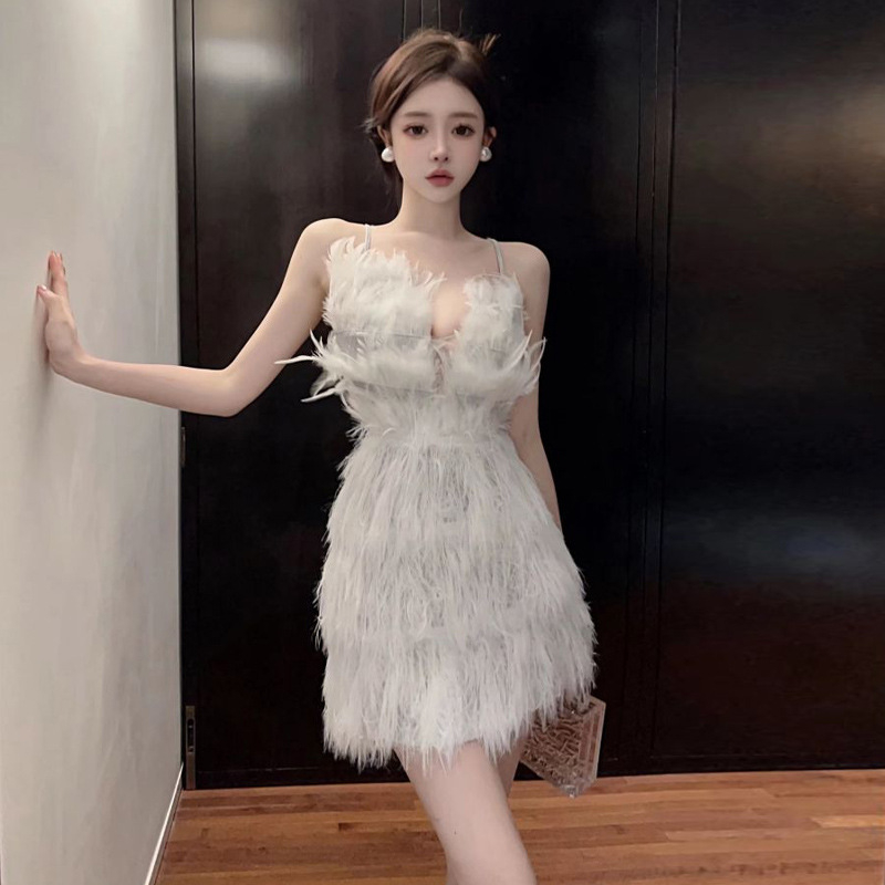 Ženska haljina bez rukava s V‑izrezom, A‑linija, kratka suknja, elastični poliester, jednobojna