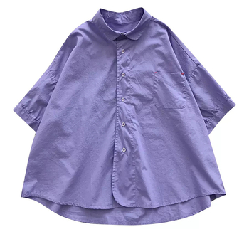 Korejski stil, udoban kroj, 3/4 rukava, kragna lutke, jednobojna ženska bluza
