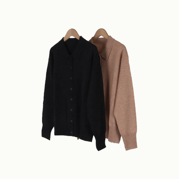 Kašmírovi kardigan s polo ovratnikom, prednje kopčanje s višestrukim gumba, dugi rukavi – Zima 2025, elegantan gradski stil za svakodnevne obaveze na putu