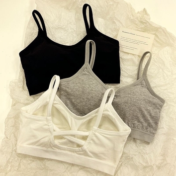 Din bumbac 100%, bustier tubular top, cupă 3/4, cupe subțiri modelate, stil vestă, sport lejer