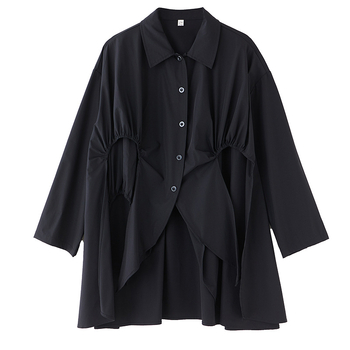 Moteriški Patchwork marškiniai su literatūros retro stiliumi, 5/4 rankovės, pavasaris 2025