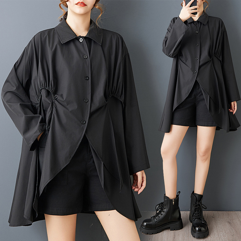 Moteriški Patchwork marškiniai su literatūros retro stiliumi, 5/4 rankovės, pavasaris 2025