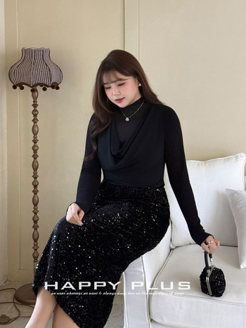 Sequins velvet A-line suknja s visokim strukom i elastičnim pojasom, srednje duljine, detalji patchwork kolaž, mješavina poliestera i spandexa