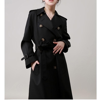 Ženski vuneni windbreaker kaput s kvadratnim ovratnikom, dugi rukav, više od 95% vuna, gradski stil