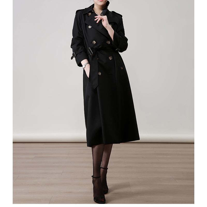 Ženski vuneni windbreaker kaput s kvadratnim ovratnikom, dugi rukav, više od 95% vuna, gradski stil