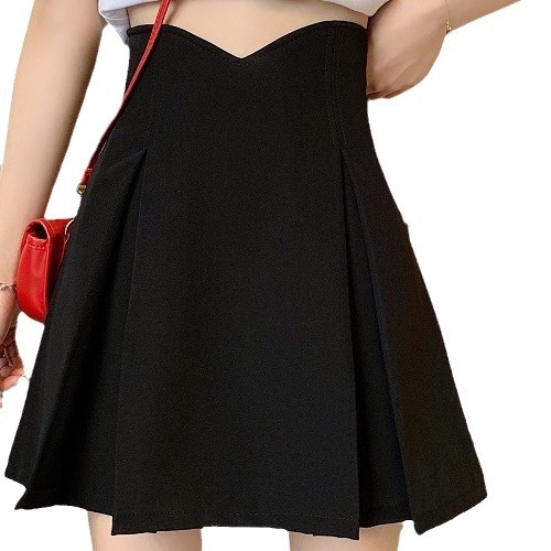 A-linijska plisirana kratka suknja s visokim strukom, zatvarač, poliester