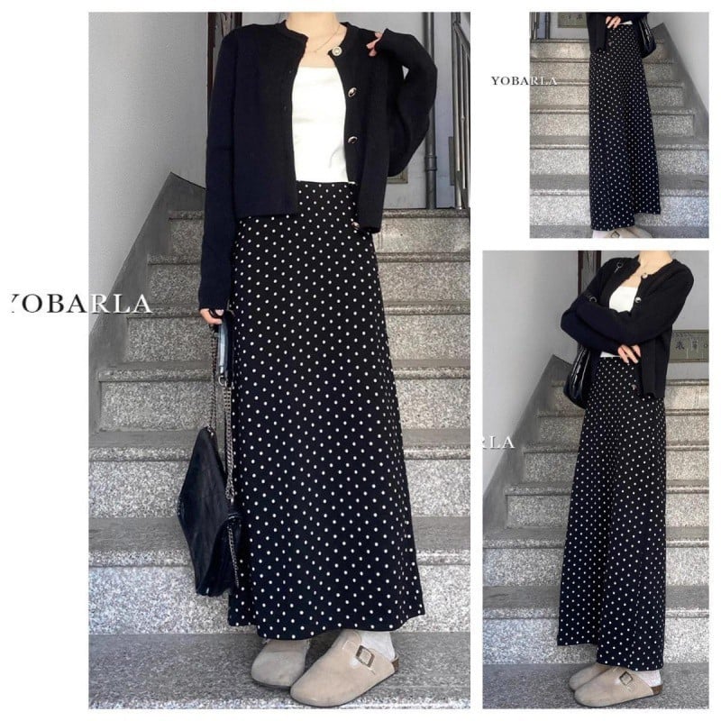 Ženska midi A-linijska suknja s visokim pojasom, plus size, geometrijski uzorak, poliester, mikroelastičnost, casual ljetni stil