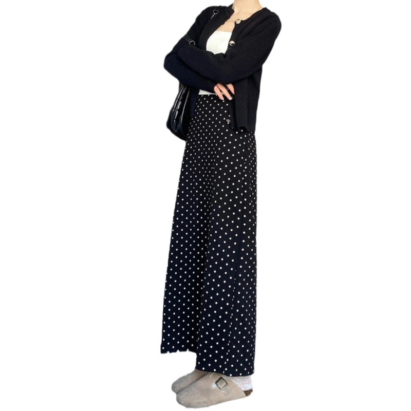 Ženska midi A-linijska suknja s visokim pojasom, plus size, geometrijski uzorak, poliester, mikroelastičnost, casual ljetni stil