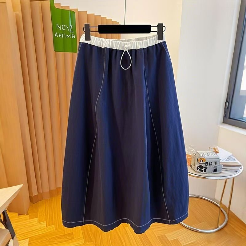 Duga balon suknja s visokim strukom, Chenille tkanina, Spandex 90–95%, spajanje s 3D dekoracijom i top-stitch šavovi
