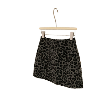 Suknja od džinsa s leopard printom, hip kroj, visoka elastičnost, zimska 2021, elegantan gradski stil