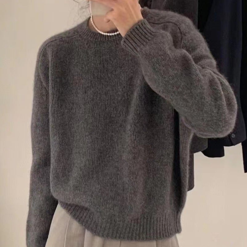 Γυναικείο πουλόβερ μαλλί 95%+ | Λαιμός στρογγυλός | Μακριά μανίκια | Πολύ παχύ | Χειμώνας 2025
