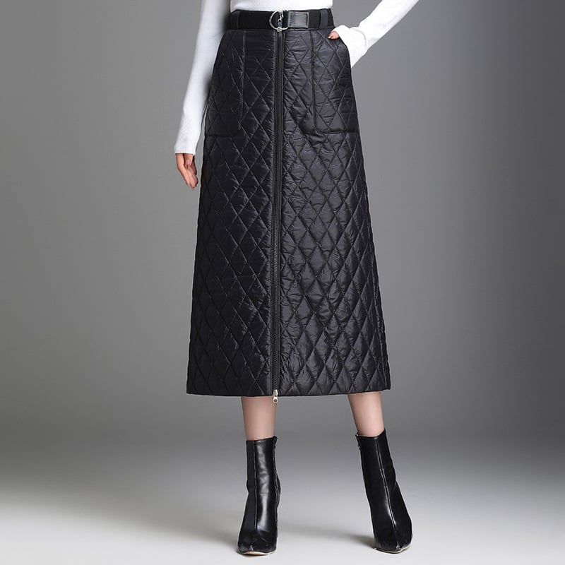 A-linijska quiltana suknja, uzorak prugica/karirano, tkanina imitacije pamuka, glavni materijal 80-90% poliestera, jesen 2025