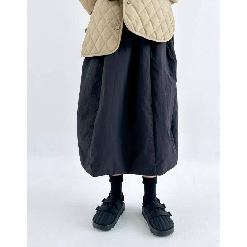 Zimska 2023 topla prešivena suknja od akrilnog vlakna, >95% glavni materijal, elegantan uredski stil