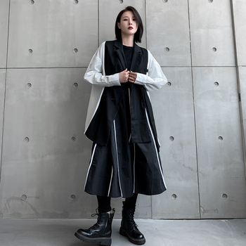 A-linijska midi suknja s asimetričnim rubom, visokim strukom, pamukova smjesa 50-70%