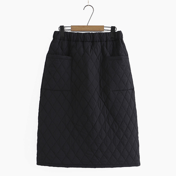 Suknja A-linije, prešivana, poliester, midi duljina, zima 2023