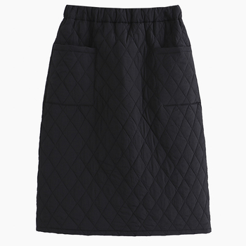 Suknja A-linije, prešivana, poliester, midi duljina, zima 2023