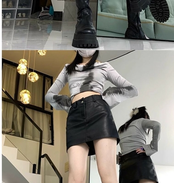 Γυναικεία φούστα σε Α-γραμμή, κοντή, μονόχρωμο σχέδιο, ιαπωνικό στυλ, περιεκτικότητα βασικού υφάσματος 80–90%