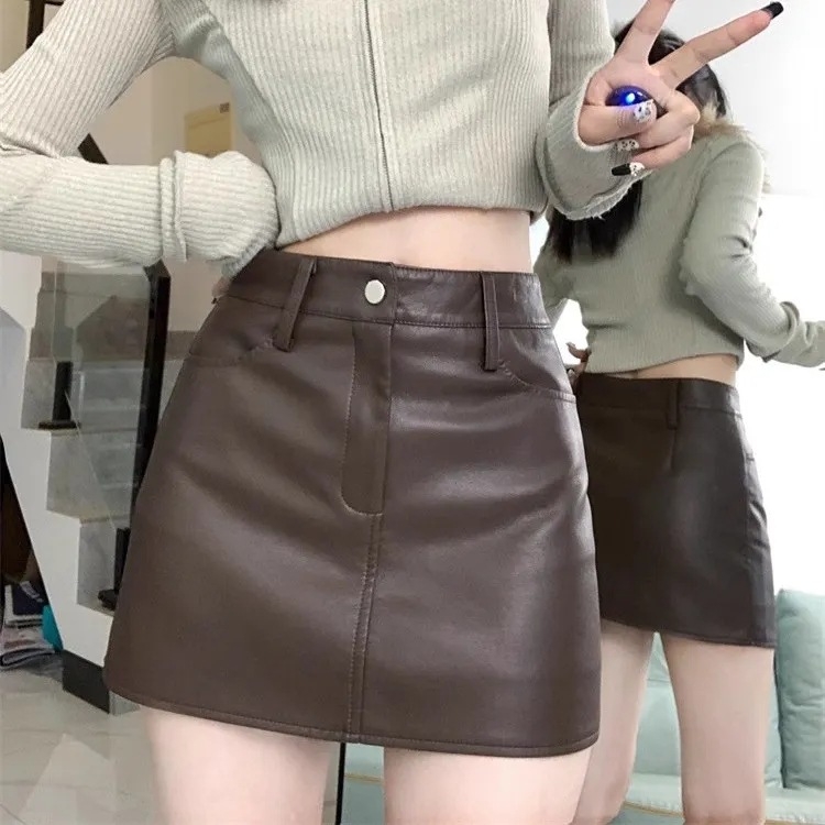 Γυναικεία φούστα σε Α-γραμμή, κοντή, μονόχρωμο σχέδιο, ιαπωνικό στυλ, περιεκτικότητα βασικού υφάσματος 80–90%