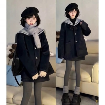 Ženski dvodijelni set: kaput i suknja od Chenille, zima 2025, uski kroj, dugi rukavi