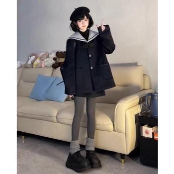 Ženski dvodijelni set: kaput i suknja od Chenille, zima 2025, uski kroj, dugi rukavi