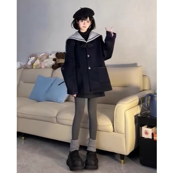 Ženski dvodijelni set: kaput i suknja od Chenille, zima 2025, uski kroj, dugi rukavi