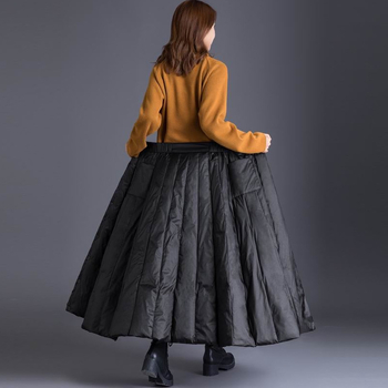 Duga vjetrovita A-linijska suknja za žene za zimske vožnje biciklom, topla poliesterska tkanina, Mercerizirano krojenje, stil Royal Sister