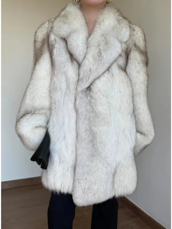 Ženski kaput od umjetnog krzna lisice, zimski vanjski kaput, 2025