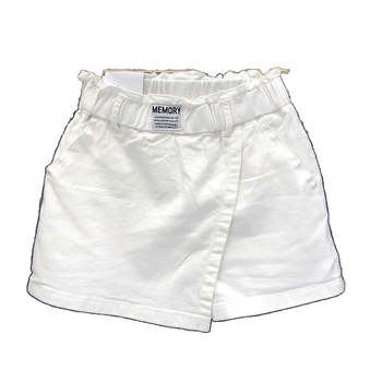 Suknja u A-liniji s lažnim hlačnim efektom, visok pas, mikroelastičnost, materijal poliester-pamuk, ljeto 2023