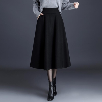 Sukňa A-línie z PVC, stredná dĺžka, elastický materiál, jednoduchý vzor