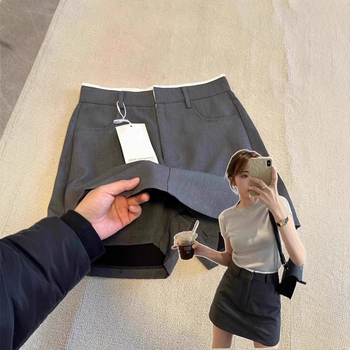 Sukňa s A-línie, vysoký pás, zips, polyesterový materiál, jar 2025 vydanie