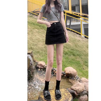 Denimová A-línia sukňa, krátka dĺžka, bavlna 50–70%, jar 2025.