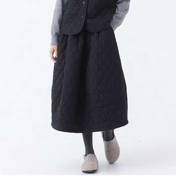 Sukňa A-línie midi - polyester, zima 2024, japonsko-kórejský ležérny štýl