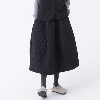 Sukňa A-línie midi - polyester, zima 2024, japonsko-kórejský ležérny štýl