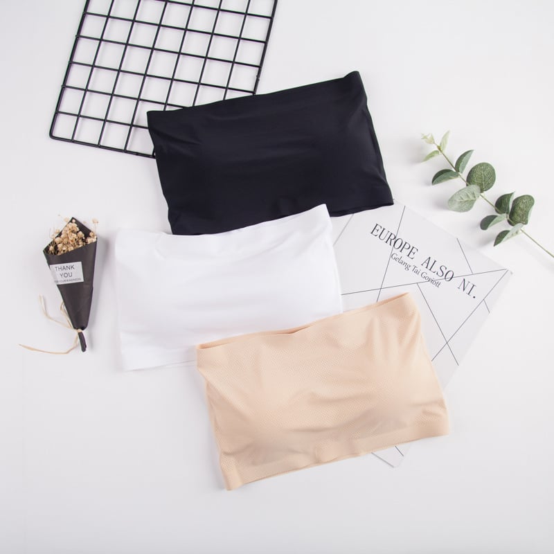 Ljetno bešivno donje rublje od ice silk, prozračni tube top s wrap dizajnom na području prsa i rameni remenice, ženski grudnjak