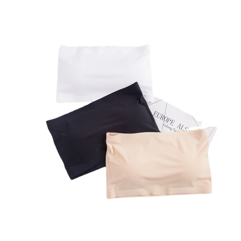 Ljetno bešivno donje rublje od ice silk, prozračni tube top s wrap dizajnom na području prsa i rameni remenice, ženski grudnjak