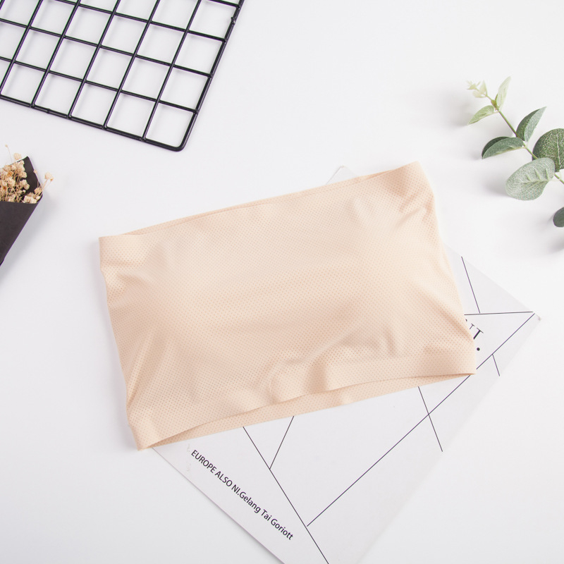 Ljetno bešivno donje rublje od ice silk, prozračni tube top s wrap dizajnom na području prsa i rameni remenice, ženski grudnjak