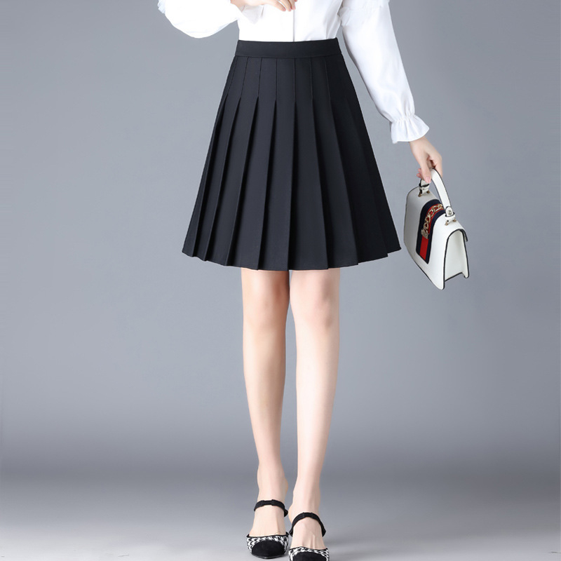 Плисирана пола, колежански стил, средна дължина, полиестер, полиестерно съдържание 90–95%