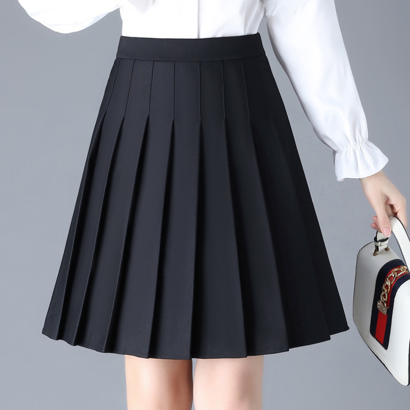 Плисирана пола, колежански стил, средна дължина, полиестер, полиестерно съдържание 90–95%