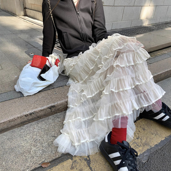 Suknja A-line s slojevitim mrežastim tilom, srednja duljina, 95% poliester, poliester tkivo, bez peglanja, proljeće 2025