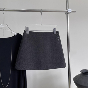 Vlnená sukňa, jednobarevná, mikroelastická, Xmhp, Zima 2025