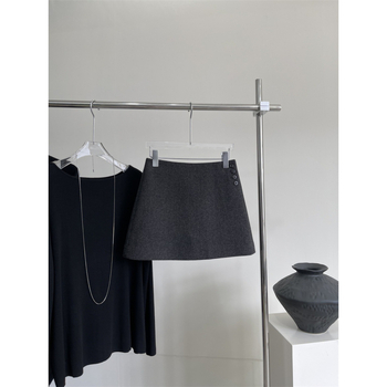 Vlnená sukňa, jednobarevná, mikroelastická, Xmhp, Zima 2025