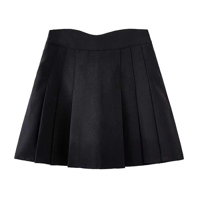 Plisirana suknja s visokim pojasom za žene — poliester tkanina, mikroelastičnost, udio poliester 50–70%, jesen 2025