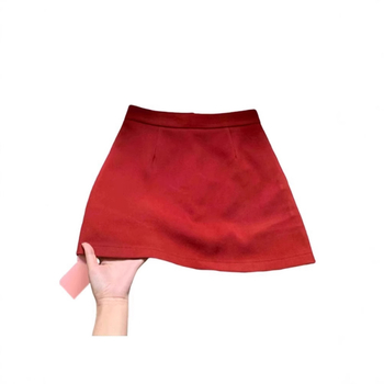 A‑vonalú rövid szoknya, tavasz 2025, poliészter anyag, 50–70% pamut tartalom, rugalmatlan, üzleti stílus