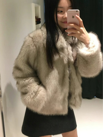 Kozno kaput, korejski stil, ovratnik s reverom, jednostruko kopčanje, poliester tkanina