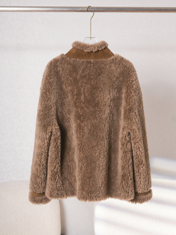 Ženski vuneni kaput srednje duljine, zima 2025, literarno retro stil, bez ovratnika