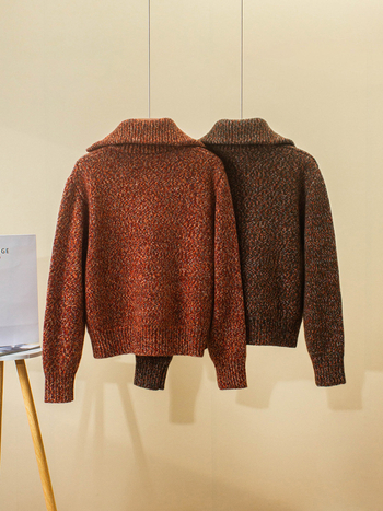 Ženski kardigan, opuštenog kroja, visok ovratnik, dugi rukavi, 95% kašmir